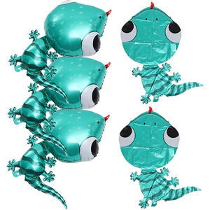 Large Cute Teal Gecko Foil <b>Balloon</b>, Metallic Reptile Mylar <b>Balloon</b> for Kids Jungle & Gecko Themed Birthday Party <b>Decor</b> - Product Image 2