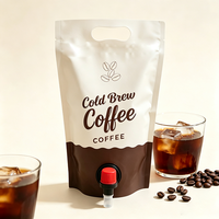 Bolsa Doypack Personalizada con Válvula Dispensadora para Concentrado de Café Frío de 1L, 3L, 96oz, 128oz