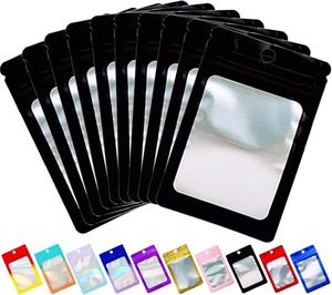 Y Y 100 Pack Gravure Printed Gradient Holographic Mylar Resealable Bags Zipper Clear Window Ecofriendly Recyclable Packaging Pou - Product Image 2