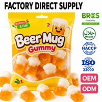 Bonbons Gommeux en Forme de Chopes à Bière, Saveur Fruitée Acidulée et Sucrée, Doux, Halal, Vente en Gros, Personnalisé, OEM, Marque Privée, TIK