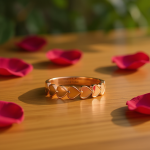 F1575 Anillo de corazón chapado en oro rosa 8 #   Joyas de Moda Diarias Unisex y Elegantes - Product Image 2