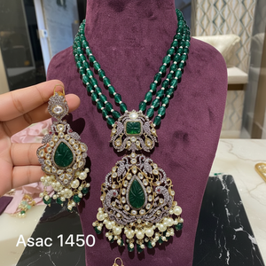 Hermoso diseño de cuentas sin cortar collar conjunto indio boda gargantilla conjunto con pendientes reina inspirado Meenakari collar conjunto de joyería - Product Image 1