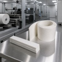 Machine de découpe haute densité pour feutre polyester destinée à la transformation de bandes d'acier, avec table de tension et rembobinage de bobines