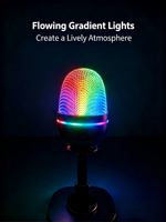 Microphone de bureau USB avec éclairage RGB GAM-LN08, support magnétique détachable, adapté aux jeux sur ordinateur et au streaming en direct