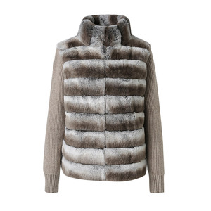 Jancoco Caldo Nuovo <span class=keywords><strong>Maglione</strong></span> da <span class=keywords><strong>Donna</strong></span> alla Moda Personalizzato <span class=keywords><strong>in</strong></span> <span class=keywords><strong>Cashmere</strong></span> Lavorato a Maglia con Pelliccia di Coniglio Rex - Product Image 1