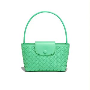 Nueva calidad táctil versátil para mujer, bolso trenzado con asa tejida a la moda Simple, bolso cruzado de punto, bolso hecho a mano - Product Image 6