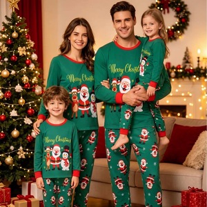 Set Piyama Keluarga Natal Lembut untuk Wanita, Pria, dan Anak-anak, Pakaian Tidur 2 Potong Lengan Panjang Celana Panjang, Pakaian Rumah, Piyama Pasangan Grosir - Product Image 4