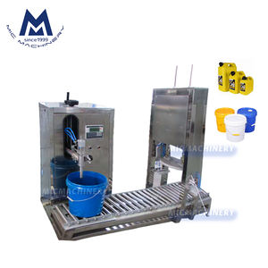 Machine de remplissage de pesage de seau de peinture de seau d'huile de tambour de moteur en plastique semi-automatique - Product Image 1