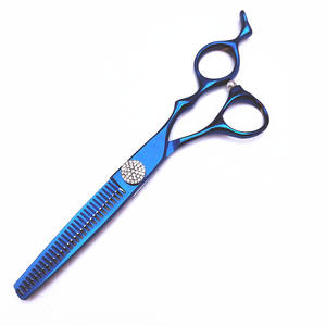 Tijeras de peluquería Hg de 6.0 pulgadas, azules, de acero inoxidable 440C, para entresacar, para diestros, herramientas profesionales de barbería - Product Image 4