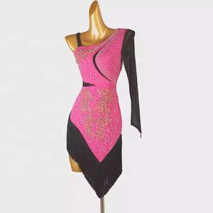 Vestido de Baile Latino para Mujer, de Seda/Algodón con Diamantes Austriacos, Nuevo Vestido Profesional de Alta Gama para Competencia de <span class=keywords><strong>Rumba</strong></span> - Product Image 5