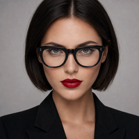 Monture de lunettes optiques unisexe 2026 JS en acétate épais, faite à la main, ronde, anti-lumière bleue, avec charnière