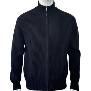 קרדיגן חורף מותאם אישית גברים בסגנון מזדמנים בסגנון מזדמנים עם סוודר צמר טהור עם עיצוב צבע מוצק - Product Image 3