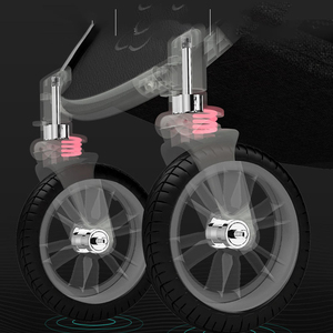 Xe đẩy em bé 3 trong 1 với ghế ngồi xe hơi có thể gập lại khung thép Xe đẩy em bé một tay gấp xe đẩy với giỏ lưu trữ lớn - Product Image 4