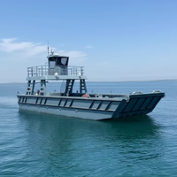 Bateau de travail en alliage d'aluminium de 14 m (46 pieds), capacité de 10 tonnes, barge de transport rapide, bateau de débarquement pour les trajets entre les îles, à vendre
