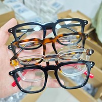 Monturas Ópticas de Acetato Laminado Modernas y Elegantes, Monturas de Gafas Unisex Cuadradas de Aro Completo, Duraderas, Modernas y de Alta Gama