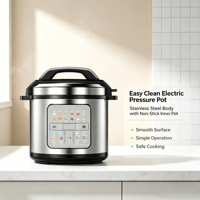 Cuisinière électrique à pression de 5 L pour toute la famille, cuisson à une touche pour soupes, riz, viandes, ragoûts, bouillies