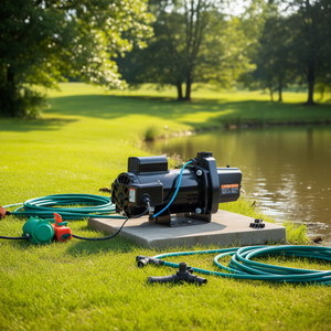 Pompe à eau à jet pour puits peu profond en fonte Vevor 1,5 CV 66 GPM 115/230 Volts pour usage en lac et pelouse - Product Image 2