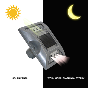 128*115*23 + 53mm alluminio solare perni strada colorato lampeggiante IP68 funzione impermeabile riflettente bianco avviso di traffico