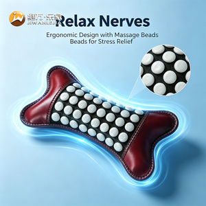 Masseur de cou chauffant électrique Jiwan Lejia en jade naturel, coussin cervical en pierre de tourmaline pour soulager l'insomnie, les douleurs et la fatigue - Product Image 2