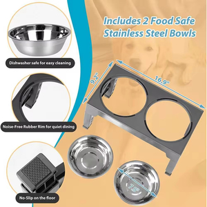 Hot Sell Customized Adjustable Heights Stainless Steel Elevated <strong>Dog</strong> Food <strong>Bowl</strong> <strong>Rounded</strong> Shape Outdoor Indoor Use Customized Logo - Product Image 5