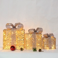 Meilleure vente boîte cadeau de noël lumières blanc chaud lampe étanche boîte cadeau modifier artisanat décoration de noël ornement mignon