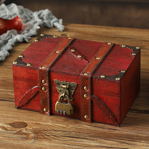 Caja de Almacenamiento de Madera Retro Mystic Arts con Cerradura 6301E Rojo Gris, Estilo Chino, Organizador de Cosméticos y Joyas de Escritorio, Caja Decorativa - Product Image 4