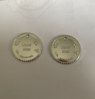 Étiquette métallique 3D OEM pour bouteille de savon, emblème or/argent, chaîne à billes, décoration 3D pour bouteille, étiquette logo métallique personnalisée