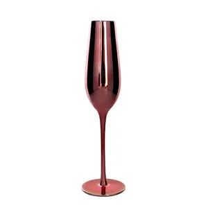 Подарок розовое гальванизированное розовое золото хрустальное стекло Роскошные бокалы для шампанского