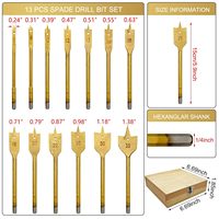 13Pc Bêche Foret Ensembles En Acier Au Carbone Changement Rapide Tige Plat Bois Trou Cutter Fit Bois Plastique Aluminium Trou De Coupe
