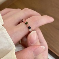 Verstellbare weibliche Öffnung Zeigefinger ringe Neue bunte natürliche Kristalls tein perlen Inlay Set Legierung für Verlobung feier