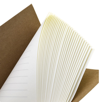 Cuadernos de composición A5 con cubierta de papel kraft, 30 hojas rayadas, con espalda arcoíris, para estudiantes y oficina.