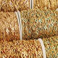 Chaîne en acier inoxydable D842 motif trèfle émaillé en rouleau pour la fabrication de colliers et bracelets, fournitures de bijoux