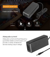 Adaptador de Corriente con Certificación CE ETL FCC GS RCM KC, Enchufe DC, Puerto C8, 45W 15V 3A para Monitor de PC, LED, Computadora, Impresora