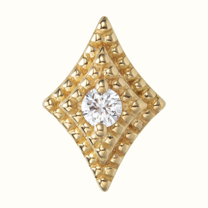 14K/18K Rắn Vàng Chính Hãng Kim Cương Lá Chắn Top Threadless Sụn Bông Tai Daith Helix Mũi Cơ Thể Piercing Đồ Trang Sức Bán Buôn - Product Image 1