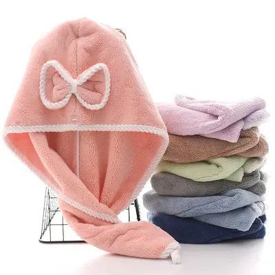 Microfiber turban towel for hair wrap quick dry thick salon hair towel