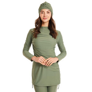 Mulheres Muçulmanas Senhoras Modesto Islâmico Cobertura Completa 3-pc Swimsuit Burquíni Burqini Beachwear - Product Image 4