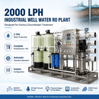 Station de traitement d'eau industrielle RO de 2000 LPH pour eau de puits