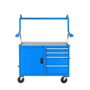 Fami Mobile Workbench With 30 Mm Multiplex Top 4 Drawers L1227 D700 H915 Dark <b>Grey</b> Ral7000 Tool <b>Cabinet</b> - Product Image 3