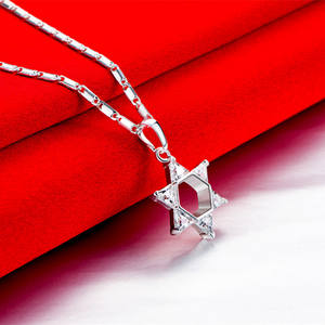 قلادة بدلاية من النجمة داود اليهودية الاسرائيلية عيار 18 قيراط ذهب مكعب زركونيا عيار عيار 18 قيراط عالية الجودة للسيدات - Product Image 6