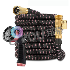 Tuyau d'arrosage extensible jusqu'à 25/50/75/100/125/150/175/200/250 pieds avec pistolet à eau 10 modes et raccords en laiton - Product Image 2