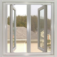 Ventana Abatible de Aluminio con Vidrio Templado Transparente, Ventanas Abatibles con Rotura de Puente Térmico y Doble Vidrio Templado Insonorizado