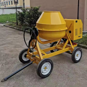 Mezcladora de Concreto Móvil Eléctrica de Larga Duración, Serie con Tanque Amarillo de 400L, con Motor y Caja de Cambios, Productividad de 6-8m/h - Product Image 2