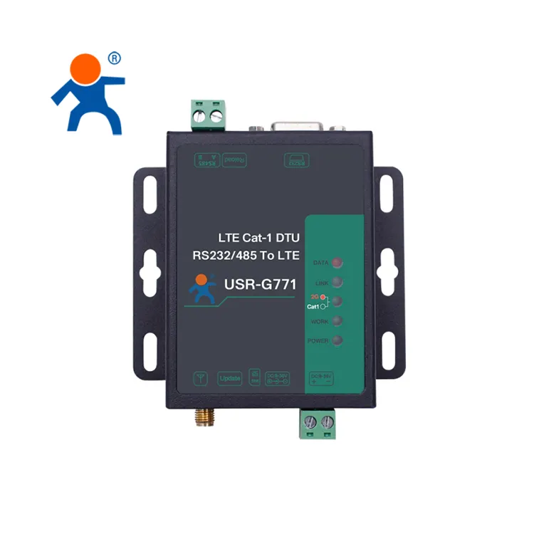 USR-G771-E أوروبا الصناعية M2m المسلسل Rs485 Rs232 4g Lte مودم جي بي آر إس مودم مع MQTT دعم منصة