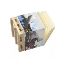 Bloc-notes adhésif personnalisé avec logo imprimé sur 4 côtés, bloc-notes mémo en feuilles mobiles avec palette en bois pour le bureau et la promotion