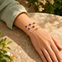 Bracelet chaîne triple couche ZMJ tendance en laiton plaqué or 14K avec 7 doubles visages de tortue et zircon serti, fermoir mousqueton, chaîne d'extension