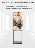 Écran publicitaire LCD suspendu de 32, 43, 50, 55 pouces, haute luminosité 300-500 nits, affichage numérique pour vitrine de magasin