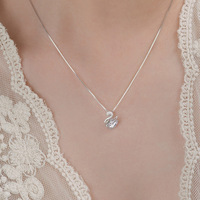 Collier en argent sterling S925 pour femme, pendentif cygne en zircon polyvalent, design de niche de luxe léger, chaîne câble haut de gamme, cadeau