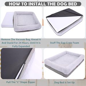 Durable Waterproof Removable Washable <b>Cover</b> Orthopedic Memory Foam <b>Dog</b> Pet <b>Bed</b> - Product Image 4