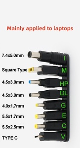 Ensemble de <span class=keywords><strong>8</strong></span> embouts d'adaptateur secteur universels DC 5,5x2,1 mm femelle vers <span class=keywords><strong>8</strong></span> connecteurs pour chargeur d'ordinateur portable Dell HP Lenovo Asus - Vente flash - Product Image 4