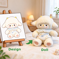Fabricant de jouets en peluche OEM/ODM, commandes en gros, poupée mouton en peluche douce rembourrée de coton PP, cadeaux de vacances pour enfants.